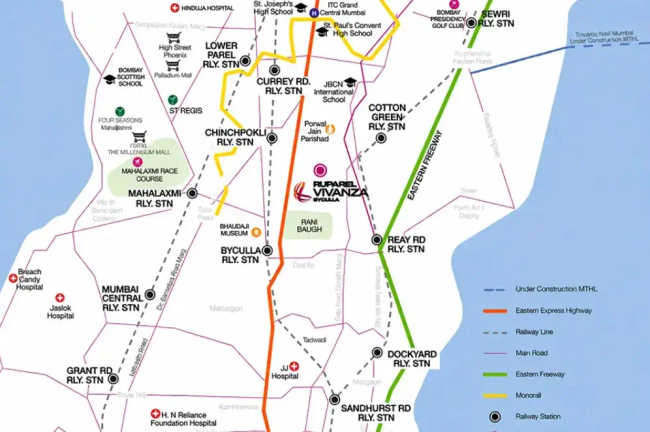 Ruparel Vivanza Byculla - Location Map