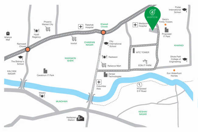 Gagan Avencia Kharadi - Location Map