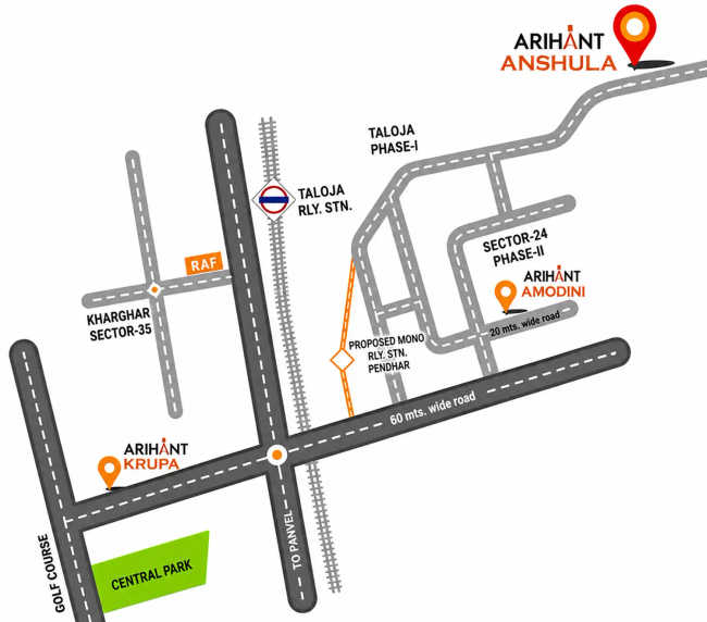 Arihant Anshula Taloja - Location Map
