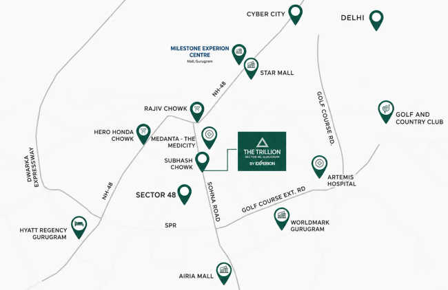 Experion The Trillion Sector 48 - Location Map