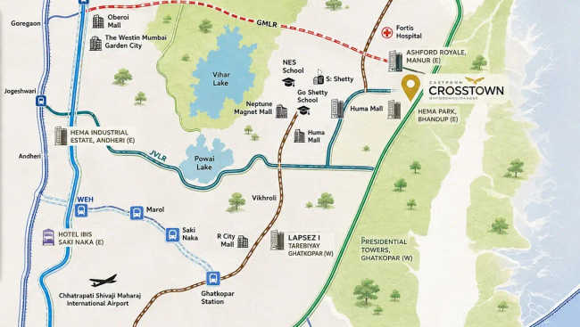 Ashford Crosstown Nahur - Location Map