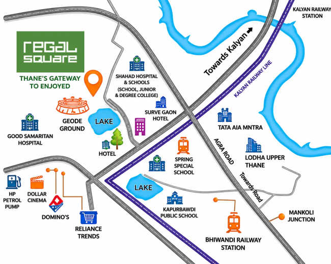 Regal Square Phase II Bhiwandi - Location Map