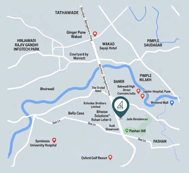 Kolte Patil 45 West Baner - Location Map