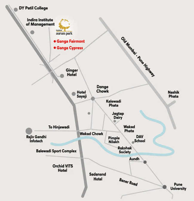 Goel Ganga Aurum Park Pimpri Chinchwad - Location Map