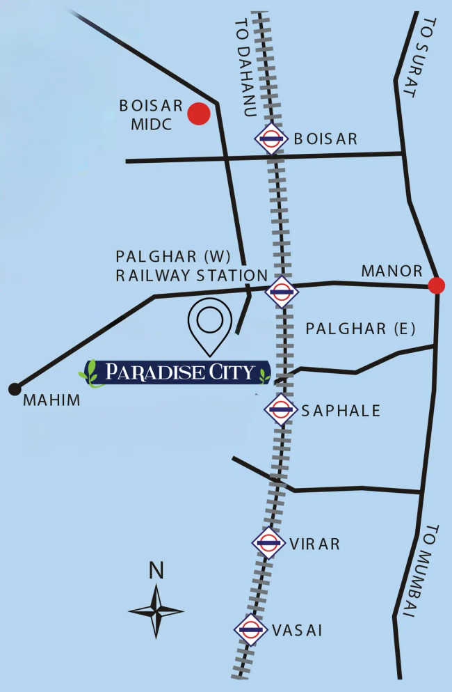 HDIL Paradise City Palghar - Location Map