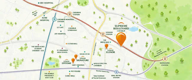 Supreme Boulevard Chembur - Location Map
