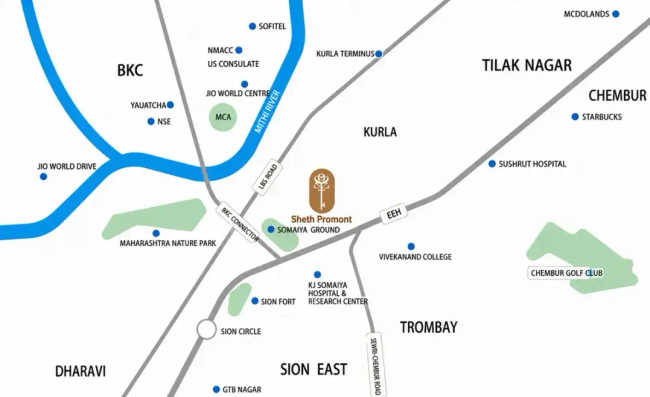 Sheth Promont Sion - Location Map