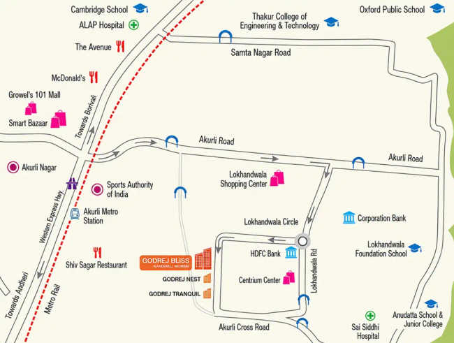 Godrej Bliss Kandivali - Location Map