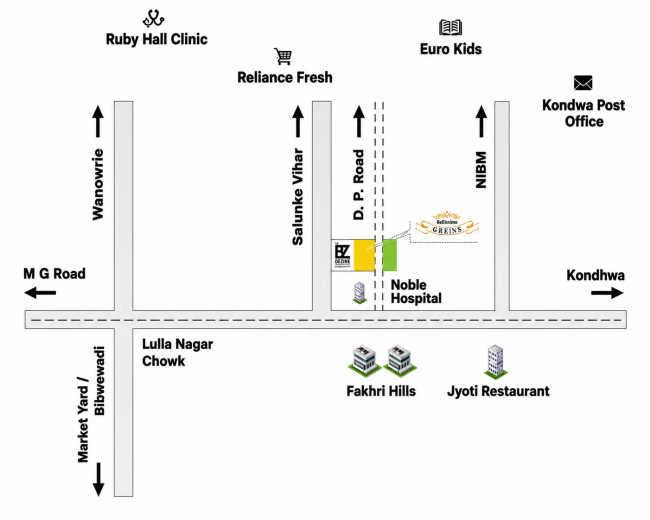 Kohinoor Reina Kondhwa - Location Map