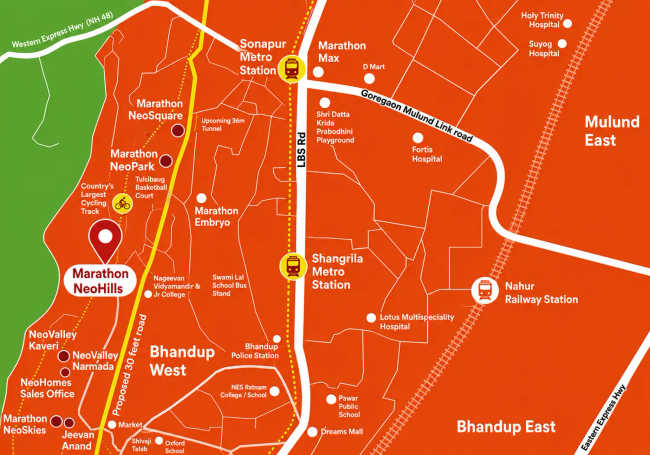 Marathon NeoHills Bhandup - Location Map