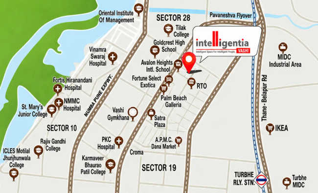 Haware Intelligentia Forever Vashi - Location Map
