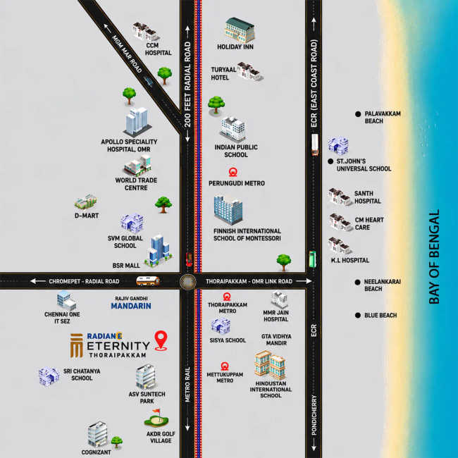 Radiance Eternity Oggiyamduraipakkam - Location Map