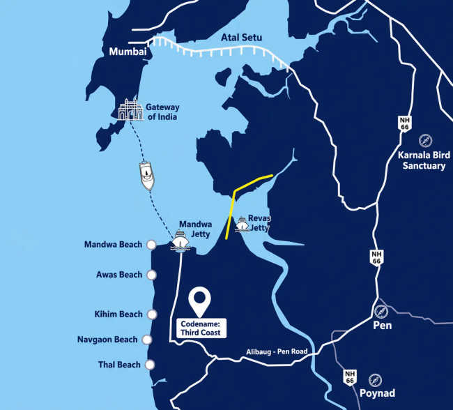 Peninsula Third Coast Alibaug - Location Map