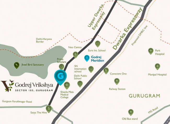 Godrej Vrikshya Sector 103 - Location Map
