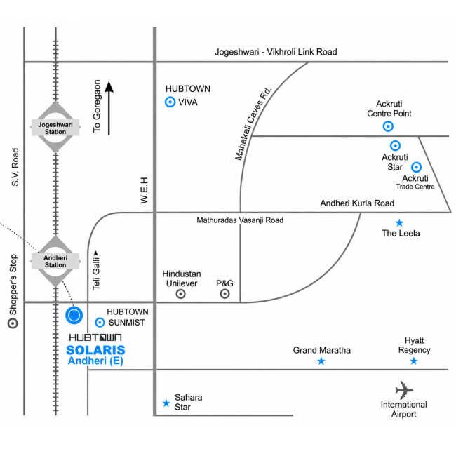 Hubtown Solaris Andheri - Location Map