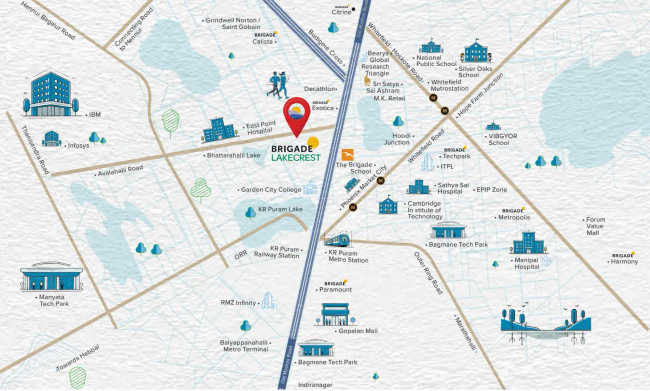 Brigade Lakecrest Battarahalli - Location Map