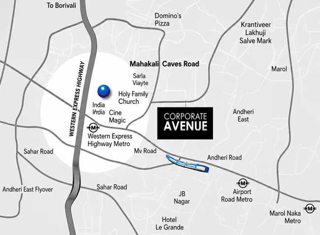 Atul Corporate Avenue Andheri - Location Map