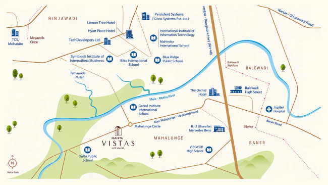 K Raheja Vistas Mahalunge - Location Map