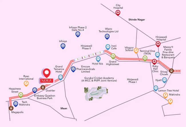 Kohinoor Nova Hinjewadi - Location Map