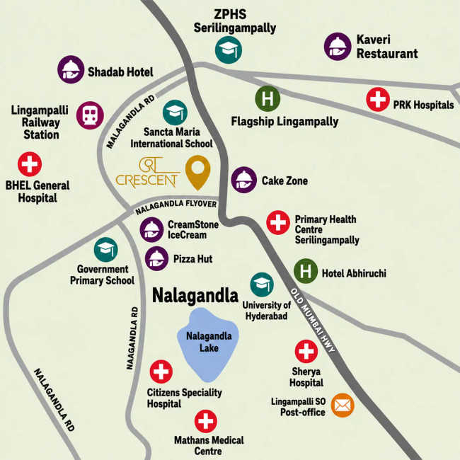 Candeur Crescent Lingampally - Location Map