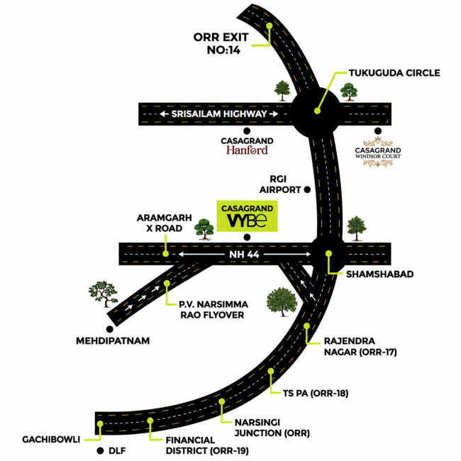 Casagrand Vybe Rajendra Nagar - Location Map