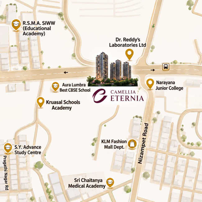 Candeur Eternia Bachupally - Location Map