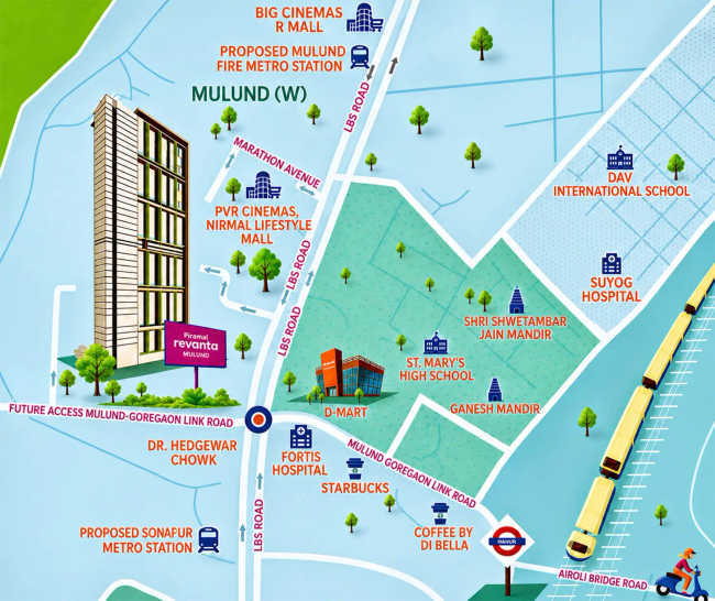 Piramal Raynav Mulund - Location Map