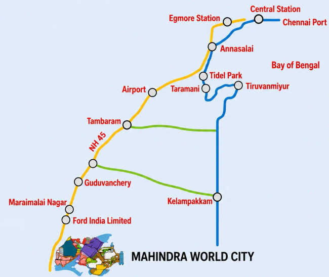 Mahindra Aqualily Singaperumal Koli - Location Map
