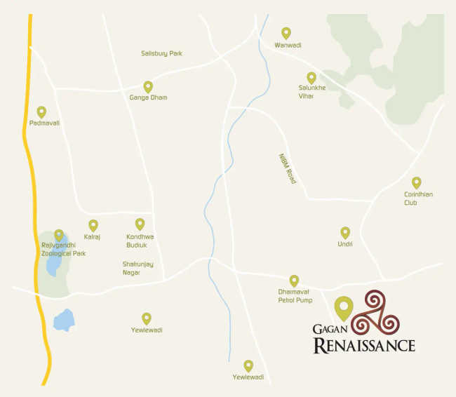 Gagan Renaissance Pisoli - Location Map