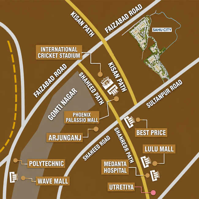 Sahu City Pearl Muazzam Nagar - Location Map