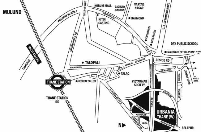 Rustomjee Urbania Majiwada - Location Map