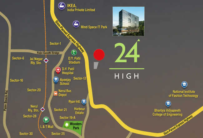 Dream Apex 24 High Nerul - Location Map
