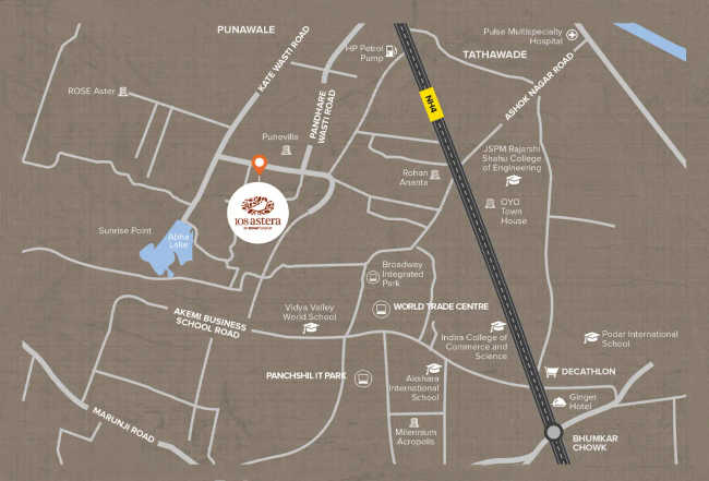 Rohit 108 Astera Punawale - Location Map