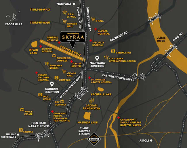 Shapoorji Pallonji Skyraa Pokhran Road 2 - Location Map