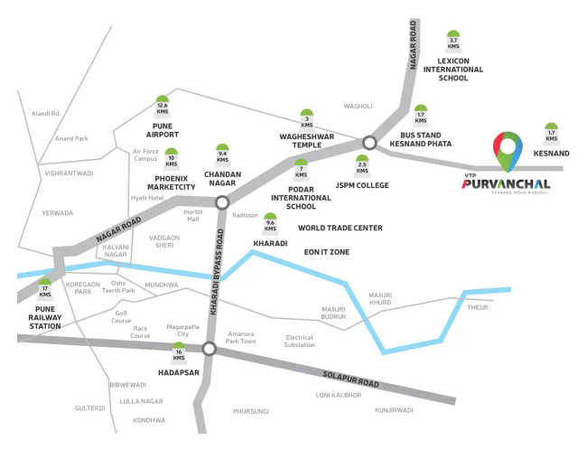 VTP Purvanchal Wagholi - Location Map