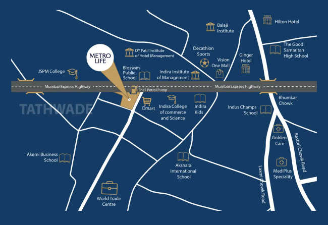 Rama Metro Life Tathawade - Location Map