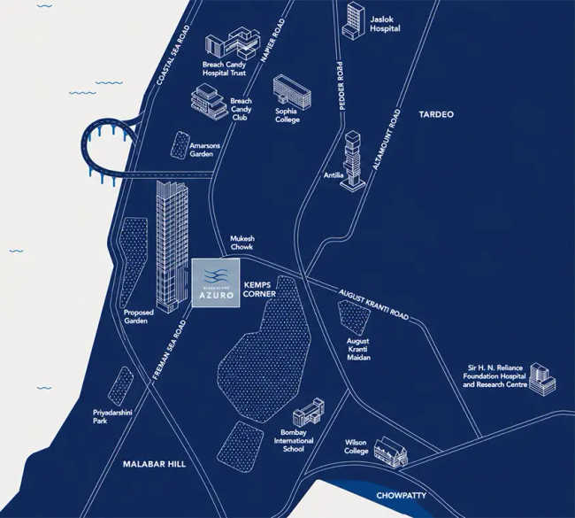 Kalpataru Azuro Malabar Hill - Location Map