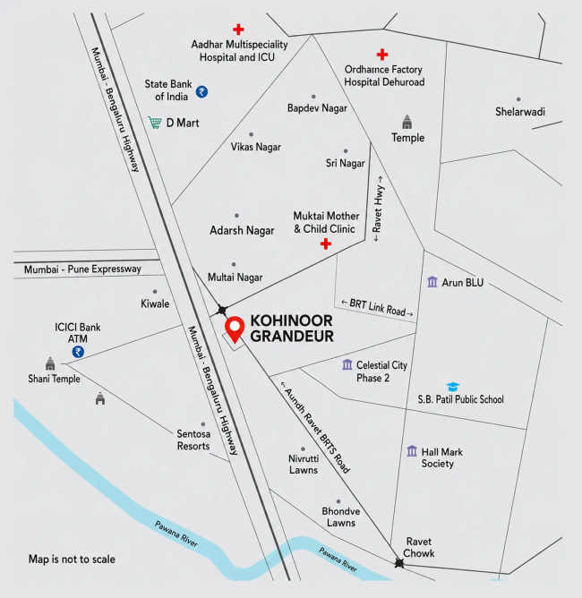 Kohinoor Grandeur Ravet - Location Map