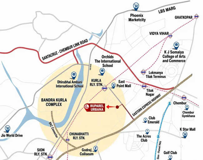 Ruparel Urbana Kurla - Location Map
