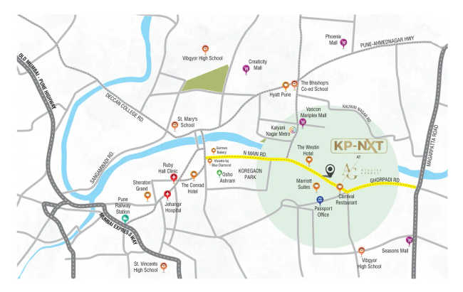 Adani Atelier Greens Koregaon Park - Location Map