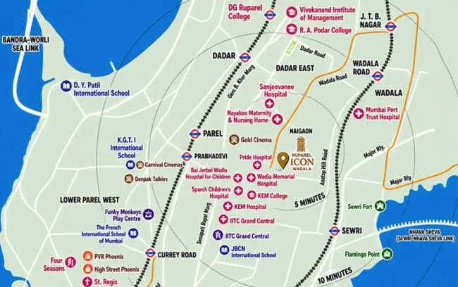 Ruparel Icon Parel - Location Map