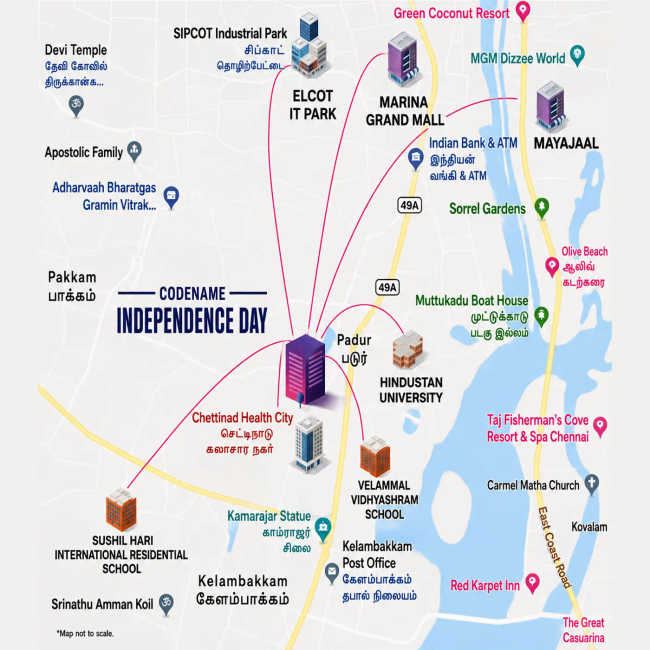 Urbanrise Codename Independence Day Padur - Location Map