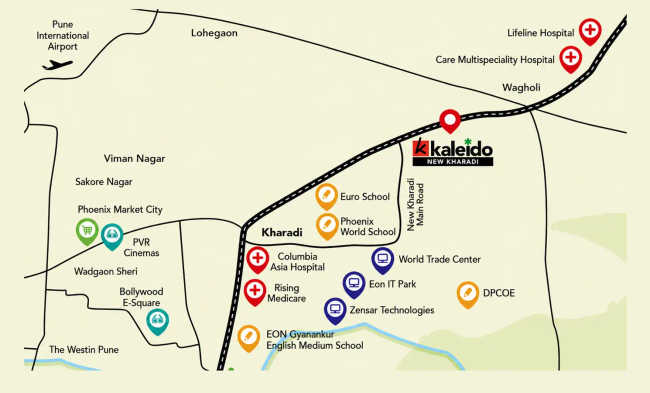 Kohinoor Kaleido Wagholi - Location Map