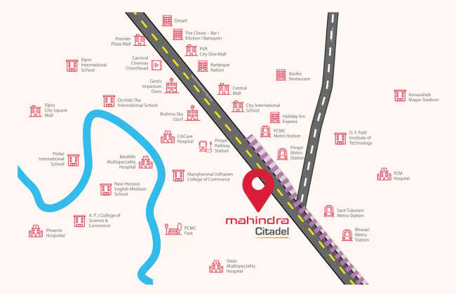 Mahindra Citadel Pimpri Chinchwad - Location Map