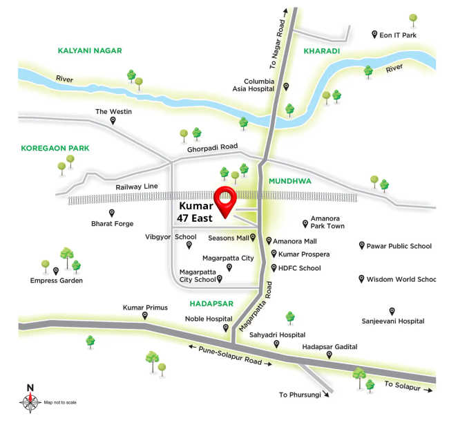 Kumar 47 East Mundhwa - Location Map