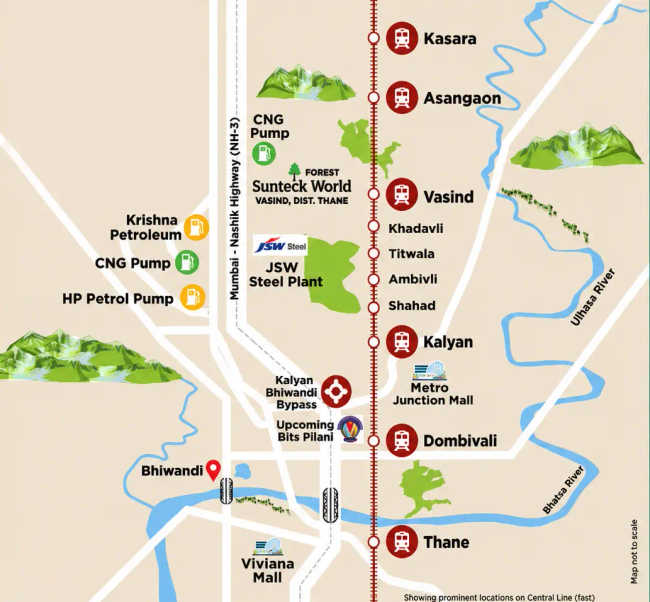 Sunteck Forest World Vasind - Location Map