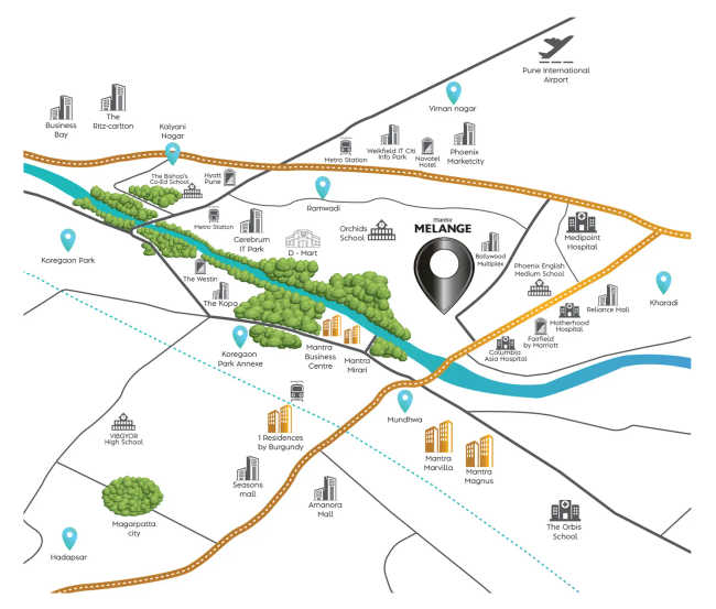 Mantra Melange Kharadi - Location Map