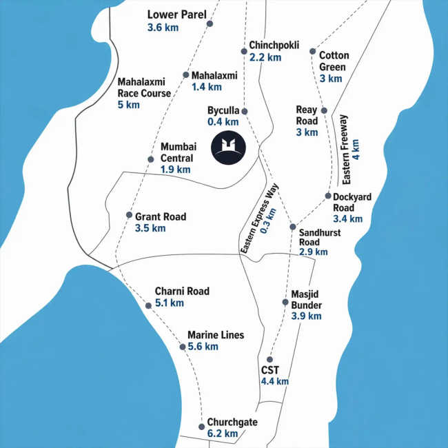 Marathon Monte South Byculla - Location Map