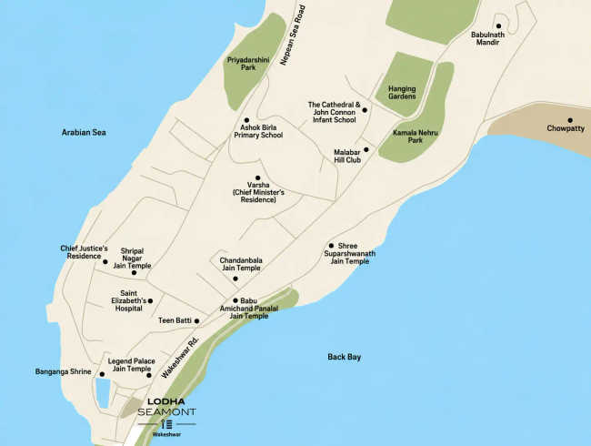Lodha Seamont Malabar Hill - Location Map