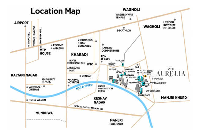 VTP Aurelia Kharadi - Location Map